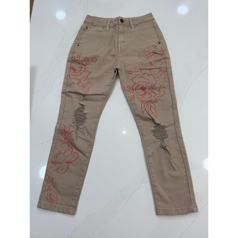 Mia joy by joyfolie distressed khakis in‎ girls solide 8